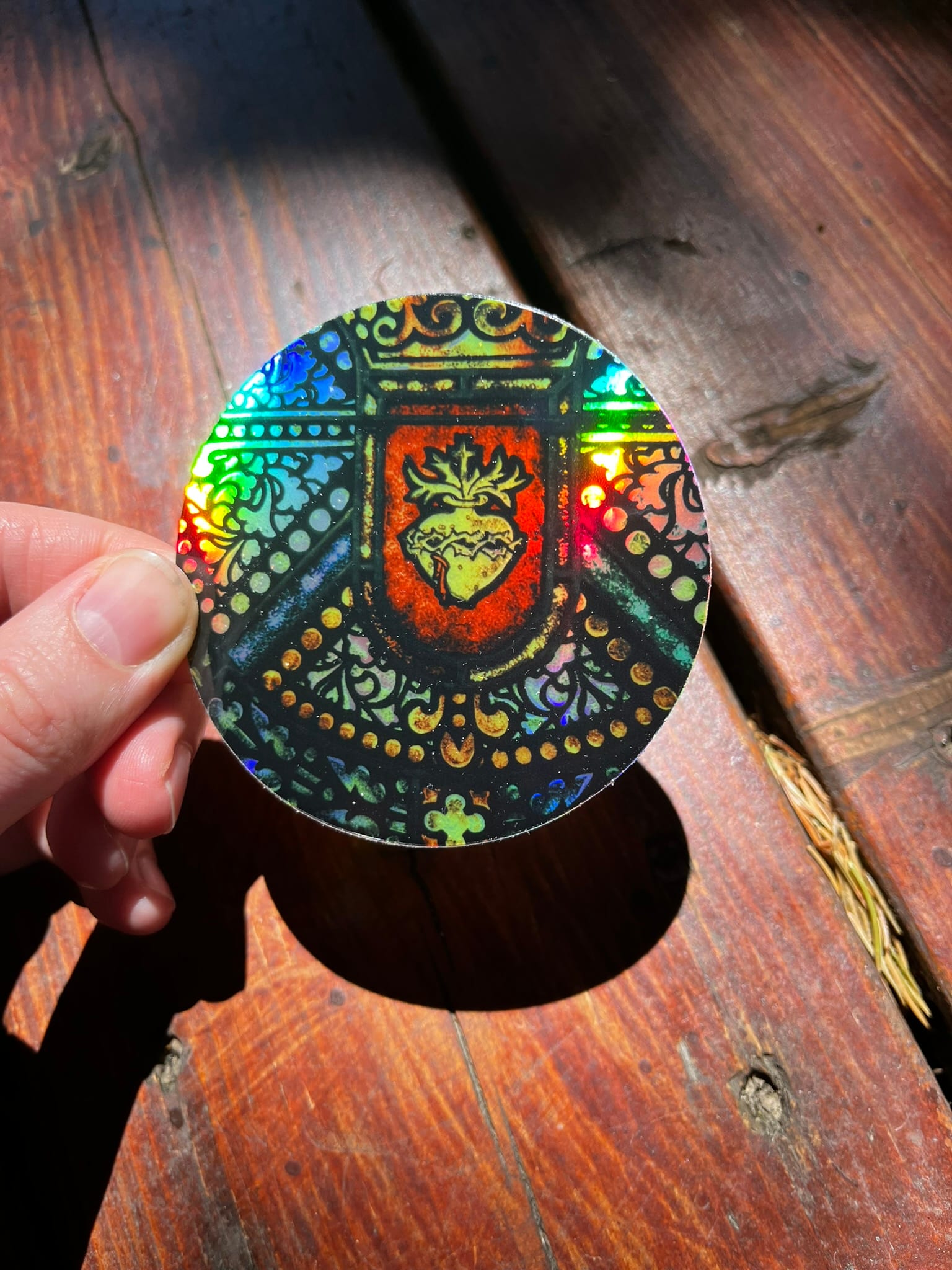 Sacred Heart Holographic Sticker