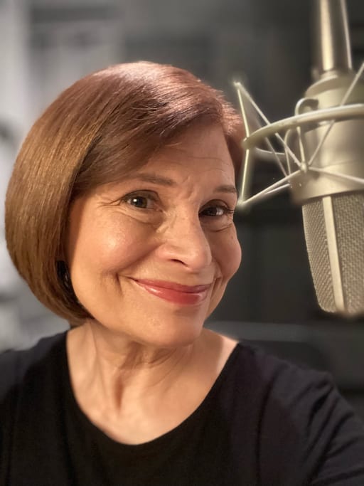 Self-employeed female voice actress and narrator logo
