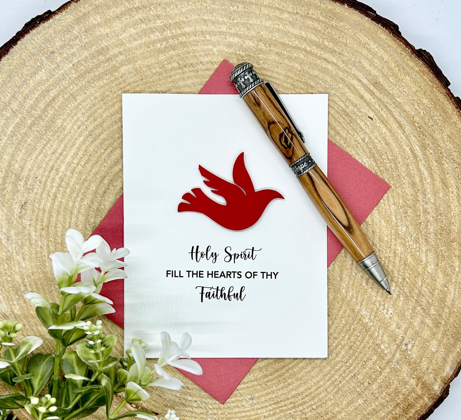 Red Dove Confirmation Greeting Card